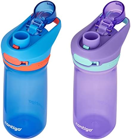 Contigo Jessie Çocuk Su Şişesi Sızdırmaz Kapaklı, 14oz Bulaşık Makinesinde Yıkanabilir Çocuk Su Şişesi, Çoğu Bardak Tutucuya