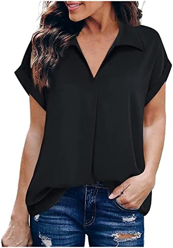 Tee Bayan Yaz Sonbahar Kısa Kollu 2023 Giyim Moda V Boyun Yırtık Sıkıntılı Temel Üst Gömlek Bayan XL XL