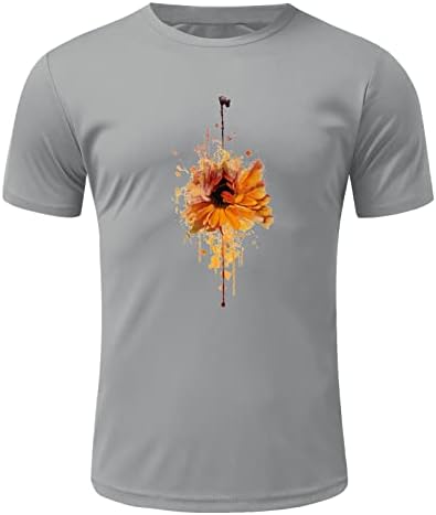 XXBR Erkek kısa kollu tişörtler, 2022 Yeni Yaz Çiçek Baskı Crewneck T Gömlek Casual Gevşek Moda Casual Tee Tops