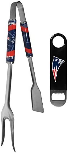 Siskiyou Spor NFL New England Patriots Unisex 3 in 1 barbekü aleti ve şişe açacağı, Takım Renkleri, Bir Boyut
