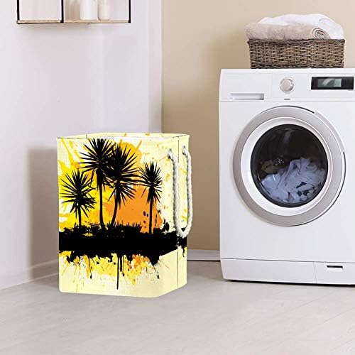 DJROW çamaşır sepeti Palmiye Ağaçları Katlanabilir çamaşır sepeti Banyo Yatak Odası Ev Oyuncaklar ve Giyim Organizasyonu