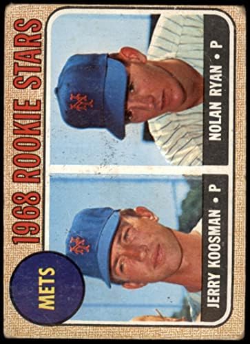 1968 Topps 177 Bir Mets Çaylakları Nolan Ryan / Jerry Koosman New York Mets (Beyzbol Kartı) (Arkası Altın Rengindedir)