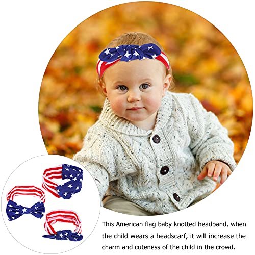 SOLUSTRE 3 Adet Amerikan Bayrağı Bebek Kafa Bantları Yenidoğan Bebek Headdress saç aksesuarları