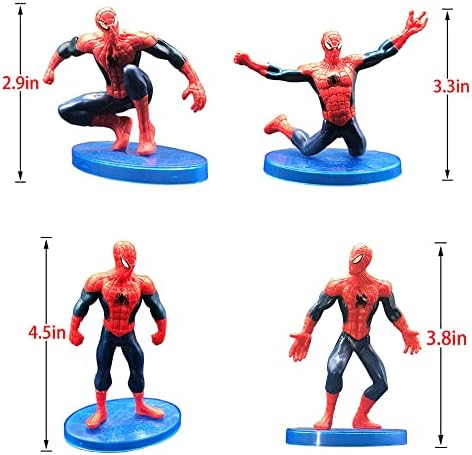 GWTAT Örümcek Süper Kahraman Figürleri 7 Adet Süper Kahraman Aksiyon Figürü Oyuncak Setleri Tema Parti Dekorasyon Örümcek
