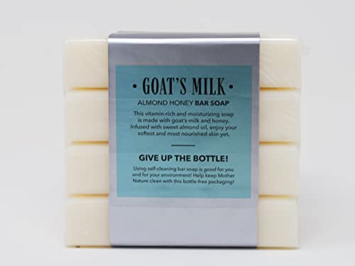 Olivia Care Keçi Sütü Organik Kalıp Sabun 4 Paket 5 oz Bar ABD'de Üretilmiştir (Badem Balı)