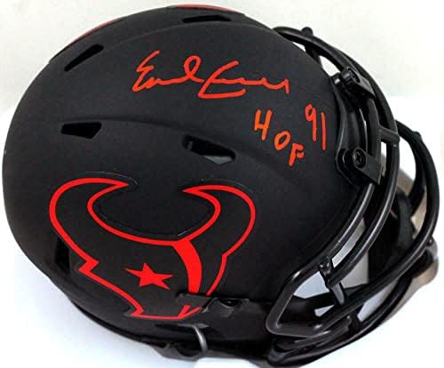 Earl Campbell İmzalı Houston Texans Eclipse Mini Kask w / HOF - JSA W *Kırmızı İmzalı NFL Mini Kasklar