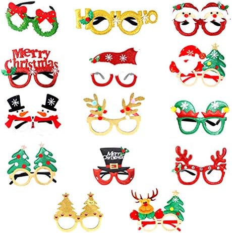 14 adet Çekici Gözlük Çerçeveleri Noel Tema Gözlük parti gözlüğü Dekorasyon Dekor Kutlama Partisi için