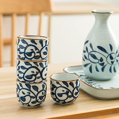 Cabilock Vintage çay fincanları Seramik Japon Sake Seti El Boyalı çay bardağı Saki Fincan Çömlek Geleneksel seramik fincan