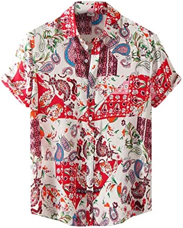 Plaj Gömlek Erkekler için Düğme Aşağı Kısa Kollu Gömlek Komik Tropikal Çiçek Rahat Plaj Gömlek Hediye Erkekler için Bluz