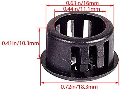 Bettomshın kablo hortum Yapış Burç Grommet Koruyucu 50 Adet EHR-16 16mm Monte Dia Kilitleme Burç Koruyucu Grommet Siyah