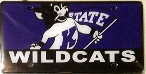Kansas State Wildcats Baskılı MEGA Stil Deluxe Lazer Akrilik Plaka Etiketi Üniversitesi