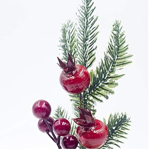 Sezon Dekorasyon 2 ADET Yaratıcı Noel çam iğneleri Kesme Masası Dekorasyonu (Üst suni çam kozalağı). (Renk: Kırmızı Meyve)