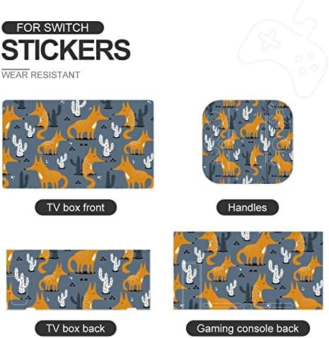 Mutlu Tilkiler ve Kaktüsler Anahtarı Cilt Sticker Tam Wrap Kapak Çıkartması Koruyucu Film Sticker