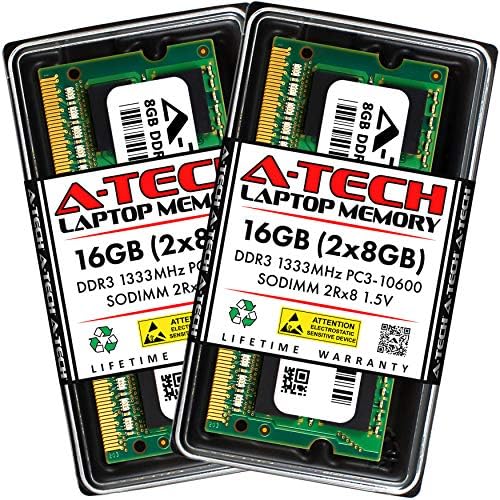 A-Tech 16GB Kiti (2x8GB) RAM bellek Intel Nuc5I3Mybe (NUC) - DDR3 1333MHz PC3 - 10600 ECC Olmayan SO-DIMM 2Rx8 1.5 V-Dizüstü