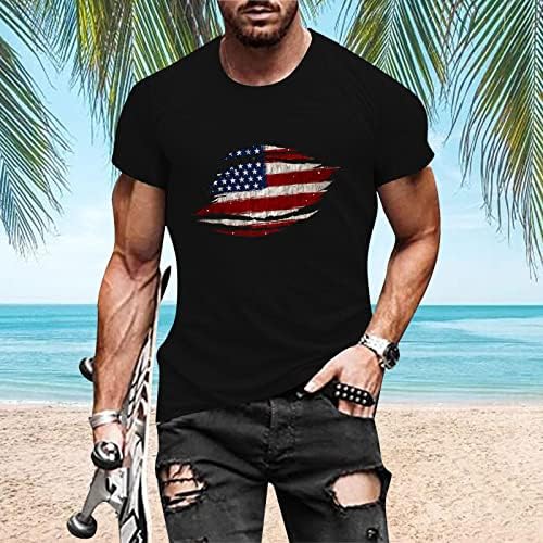 BEUU 4th Temmuz Erkek Asker kısa kollu tişörtler, Retro Amerikan Bayrağı Tshirt Yaz Atletik Kas Slim Fit Tee Tops