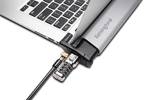 Birleşik Kilit Kablosu (K64454WW), Şifreli Kilit ile Kensington MacBook ve Surface Laptop Kilitleme İstasyonu