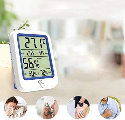 QUESHENG sıcaklık nem ölçer kuru ıslak termometre arka termometre higrometre sensörü ile büyük lcd ekran
