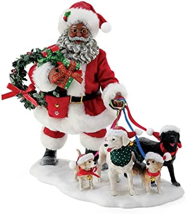 Bölüm 56 Olası Rüyalar Noel Baba ve Evcil Köpeği İyi Vakit Geçirdi Heykelcik, 10,5 inç, Çok Renkli