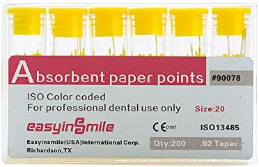 1 Kutu Emici Kağıt Noktaları Endodontik 02/04/06Tapper Diş Endo Steril Karışık Boyutları (30 0.6 Konik)