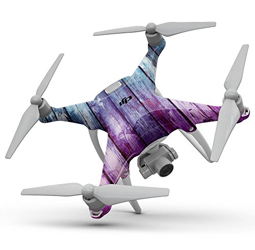 Tasarım Skinz Tasarım Skinz Pembe ve Mavi Boyalı Ahşap Tam Vücut Wrap çıkartma kaplama Kiti ile Uyumlu Drone DJI Spark