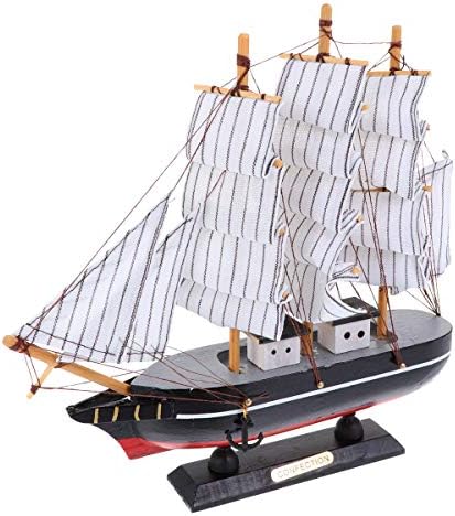 VİCASKY Ahşap Mini Yelkenli Tekne Mini Gemi Modeli Ev Süs Dekor Yelkenli Gemi Modeli