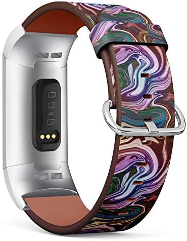 Fitbit Şarj 4, Şarj 3, Şarj 3 SE ile uyumlu - Erkekler ve Kadınlar için Yedek Deri Bileklik saat kayışı Kayış Bilezik - Renkli