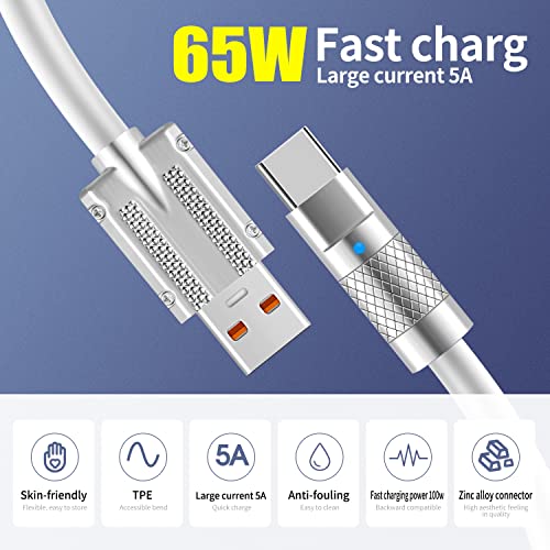 CZK 65W 3.3 FT Tip-C Kablo, Kablo Kayışlarıyla Hızlı Şarj C Tipi Bir Kabloya USB Uzun Şarj Kablosu Samsung Galaxy S9 S8 Not