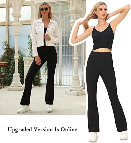 Agenlulu Yüksek Belli Pantolon Kadınlar için-4 Yönlü Streç Rahat Olmayan See Through Bootcut yoga elbisesi Pantolon Ter Pantolon
