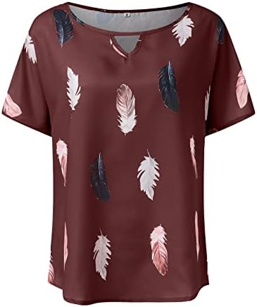 Tükenmişlik Tee Gömlek Bayan V Boyun Moda Baskı Kısa Kollu Rahat T Shirt Büyük Bayan Balıkçı Yaka Gömlek Uzun