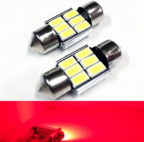 SOCAL-LED 2X3022 31mm Festoon LED ampuller Canbus 6W Yüksek Güç Parlak SMD 5730 iç kubbe ışık, harita ışığı, kırmızı