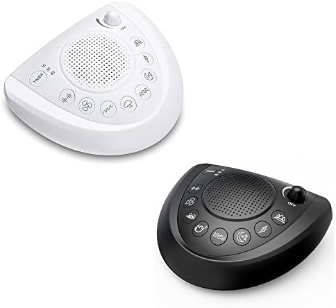 Ses Makinesi / Taşınabilir Uyku Terapisi-2 ADET Beyaz ve Siyah 24 Döngüsüz Yatıştırıcı Doğal Gürültüye Sahip Taşınabilir