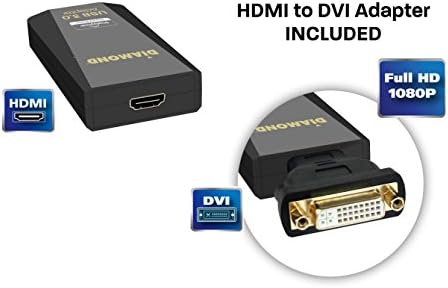 Elmas Multimedya BVU3500H USB 3.0-DVI / HDMI Video Grafik Adaptörü 2560x1440 / 1920x1080'e kadar-Windows 11,10, 8.1, 8, 7,