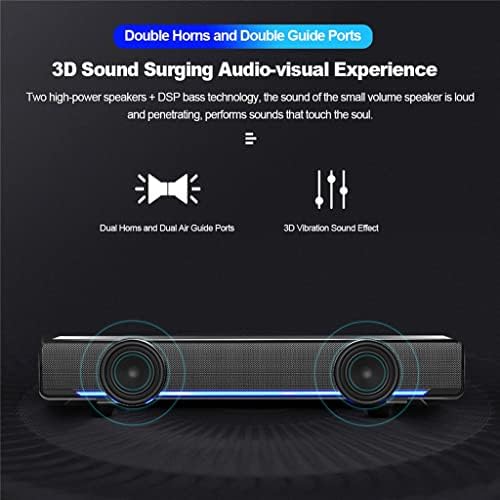 SDFGH 3.5 mm Ses + USB Kablolu Bilgisayar Hoparlör Stereo Subwoofer Güçlü Müzik Çalar Bas Surround Ses Kutusu PC Laptop için