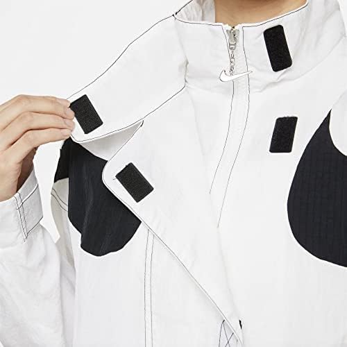 Nike Kadın Spor Giyim Swoosh Repel Büyük Beden Ceket-Beyaz / Siyah Swoosh