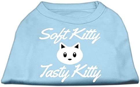 Mirage Evcil Hayvan Ürünleri 8 inç Softy Kitty, Lezzetli Kitty Serigrafi Köpek Gömleği, X-Small, Bebek Mavisi