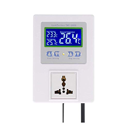 Belons sıcaklık Kontrol cihazı, Sensörlü Ön Kablolu LCD Dijital Çıkışlı Termostat, AC110-240V 10A -50°C~110°C, Isıtma Soğutma