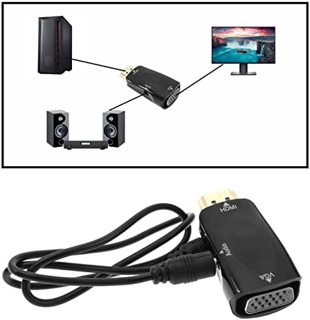 HDMI VGA adaptörü ile 3.5 mm Ses jak kablosu HDMI VGA Erkek Kadın Altın Kaplama Konnektör Dönüştürücü 1080P DVD oynatıcı