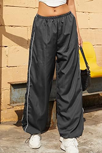 EVİTGOF Kadınlar Baggy Kargo Paraşüt Pantolon Geniş Bacak Rahat Parechute eşofman altları