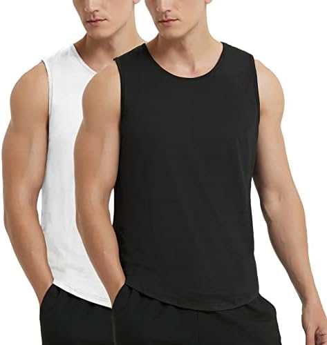 Pilamor Erkek Tankı Üstleri(2 Paket), Kolsuz Gömlek erkek Spor, Hızlı Kuru spor kolsuz tişört Erkekler için