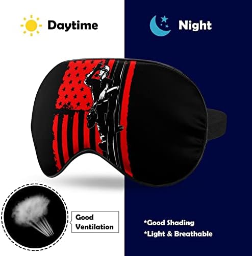 Amerikan Bayrağı Lineman Uyku Göz Maskesi göz bandı Ayarlanabilir Kayış ile Körü Körüne Uçak Seyahat için