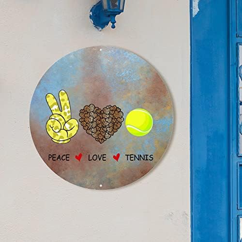 Barış Aşk Tenis Topu Metal İşareti Tenis Topu hoş geldin yazısı Ön Sundurma için Kişiselleştirilmiş Duvar Sanatı Çiftlik