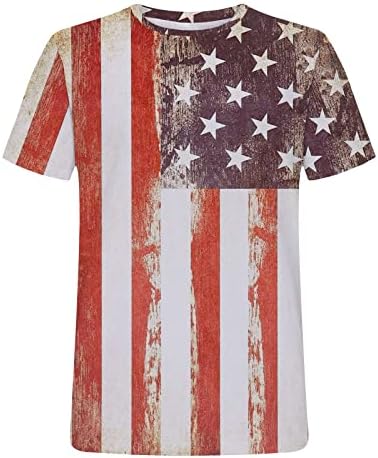 Amerikan Bayrağı Üst Kadınlar 4th Temmuz Kısa Kollu Gömlek Kravat boya Moda Casual Tees Kazaklar Bağımsızlık Günü Tee