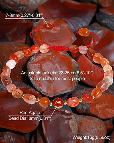 XHUUU Feng Shui Boncuklu Akik Halhal Çip Eskitme Kristaller Ayak Bileği Bilezikler Kadınlar için Reiki Şifa kristalleri Takı