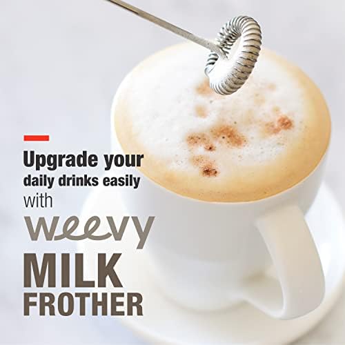 Morem WEEVY-Kahve için Premium El Tipi Süt Köpürtücü, Stand Gerektirmez-Mükemmel içecekler için Paslanmaz Çelik Mini Çırpma