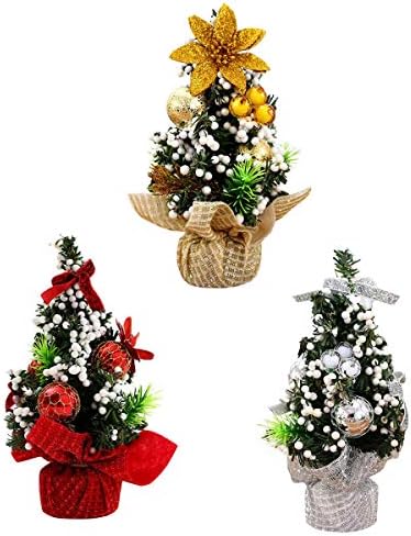 LİNRUS 3 adet Noel Dekorasyon Ağacı Merkezi Ev Partisi Festivali Masaüstü Noel Ağacı Dekorasyon Küçük Ağaç 20cm