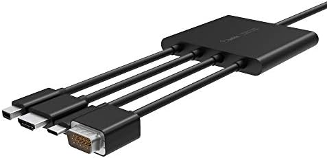 Belkin Multiport Adaptörü, HDMI Dijital AV Adaptörü-Mini DisplayPort, USB-C, HDMI, vga'dan HDMI Adaptörüne, 4K UHD ve Sesi