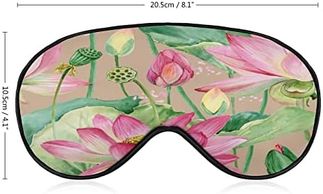 Suluboya Lotus Çiçekleri Uyku Körü Körüne Maskesi Sevimli göz bandı Kapağı Ayarlanabilir Kayış ile Kadın Erkek Gece