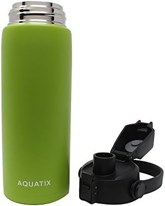 Yeni Aquatix (Kireç Yeşili, 21 Ons) Saf Paslanmaz Çelik Çift Cidarlı Vakum Yalıtımlı Spor Su Şişesi Çıkarılabilir Kayış Saplı