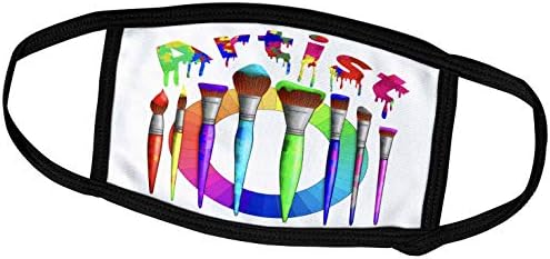 Boya ve Renk Yüklü Boya Fırçalarının 3dRose Sanatçı Tasarımı. - Yüz Maskeleri (fm_326251_1)