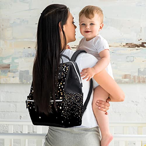 Galaxy Yıldız Siyah bez bebek bezi çantaları Mumya Sırt Çantası Büyük Kapasiteli Bez Torba Hemşirelik Seyahat Çantası Bebek